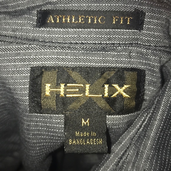 Helix Long-Sleeve Grey Athletic-Fit Button Up - Picture 4 of 5